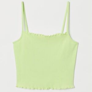 🎁Free Add On Cropped Tank Top, Neon  Green Size Large